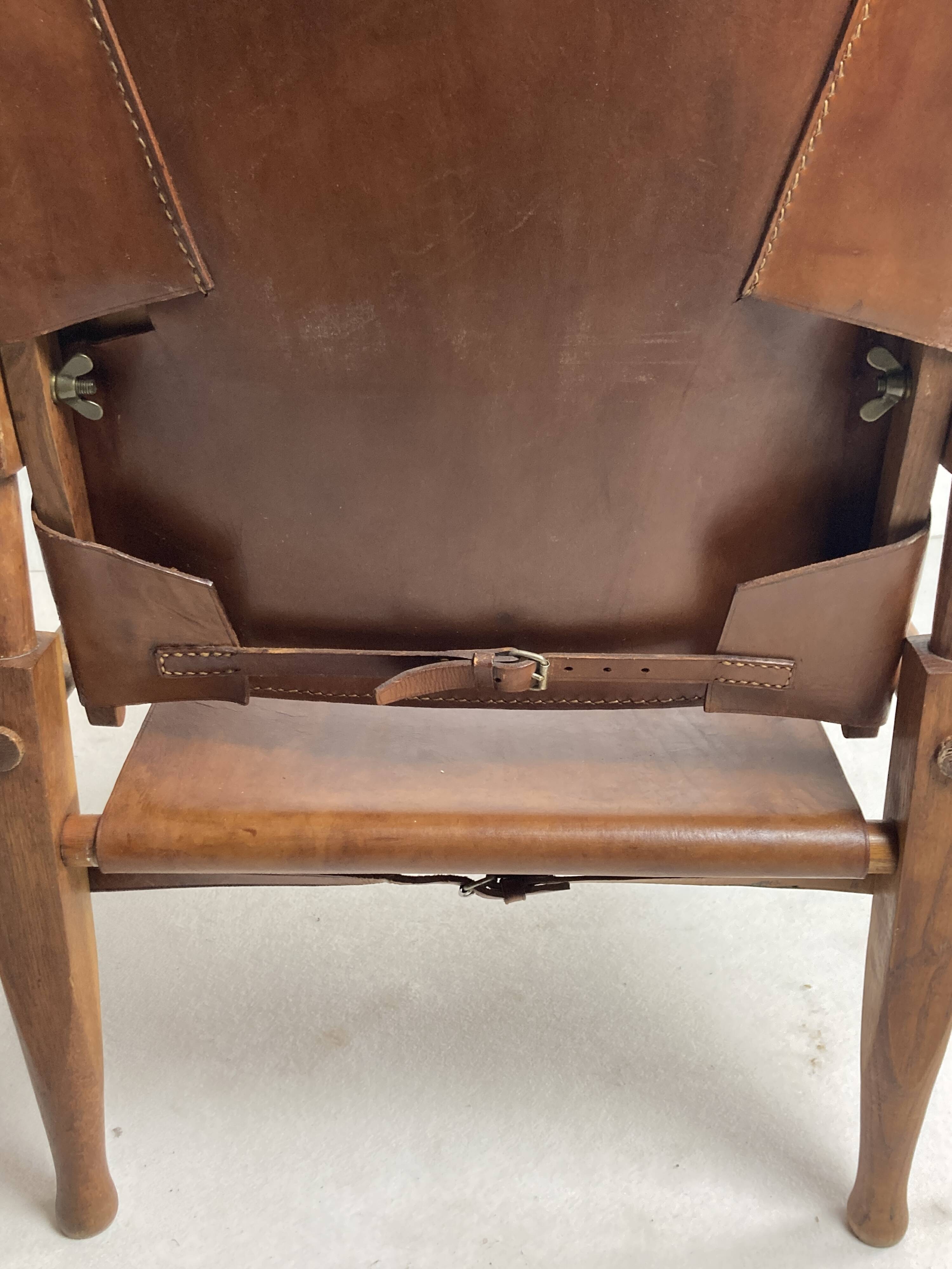 Leather safari armchair by Wilhelm Kienzle for Wohnbedarf, 1950s