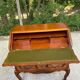 Louis XV solid wood and green leather writing desk secretary, 1950.