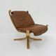 Fauteuil en cuir Falcon par Sigurd Ressel pour Vatne Møbler, années 1970.