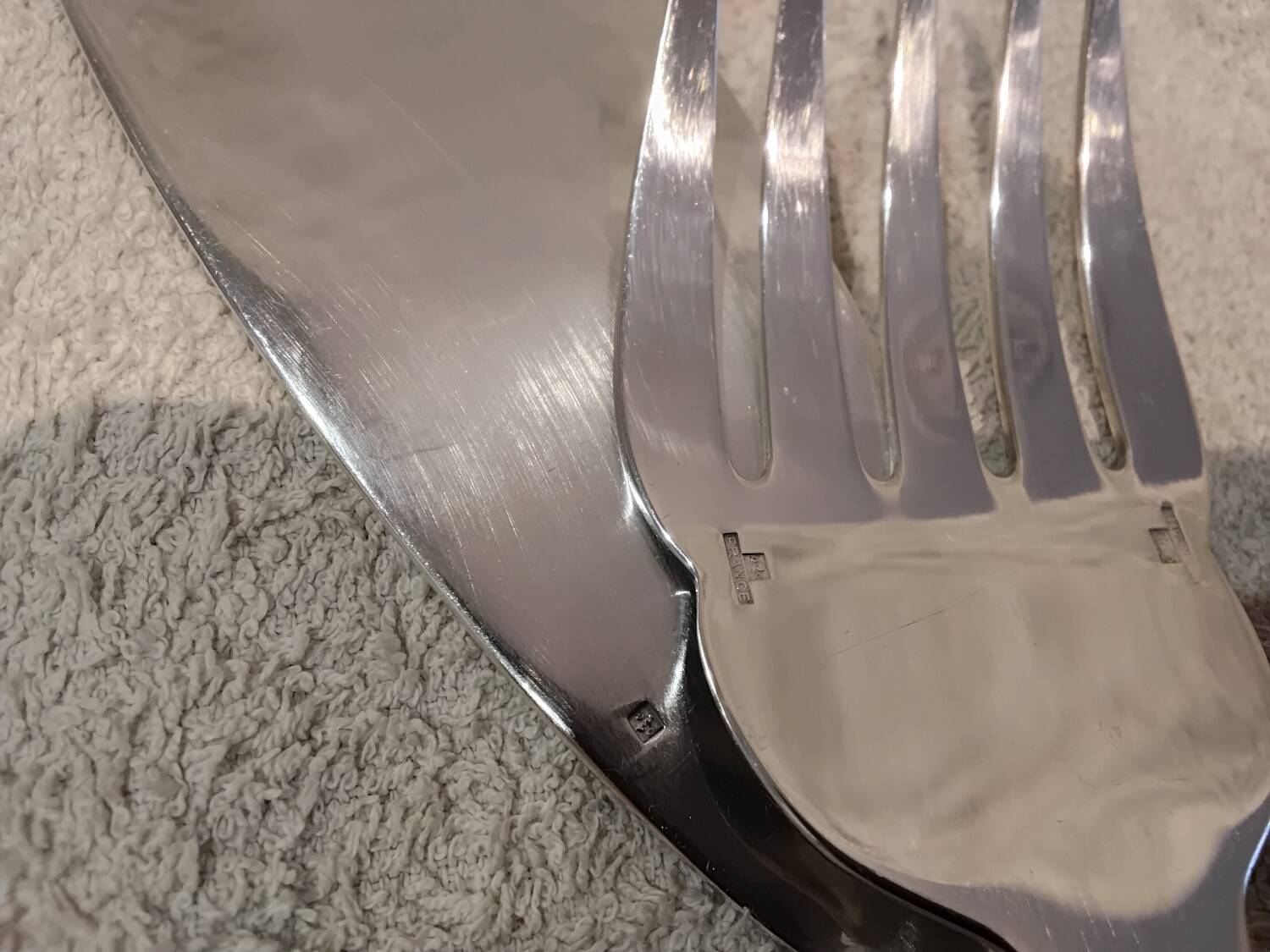 Fish serving set, 2 pieces, silver-plated metal, Christofle Marly silversmith