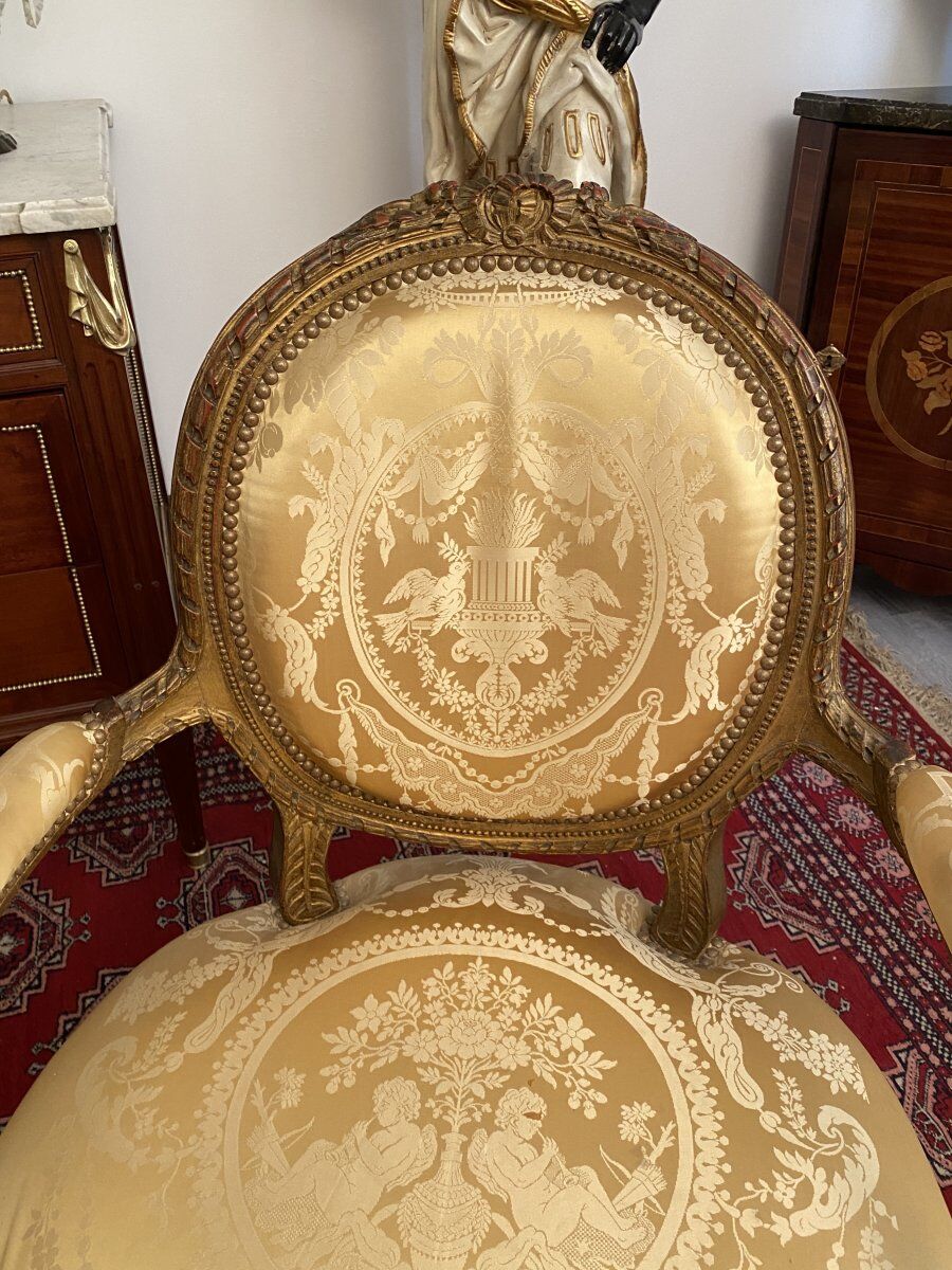 Fauteuil cabriolet de style Louis XVI époque Napoleon III