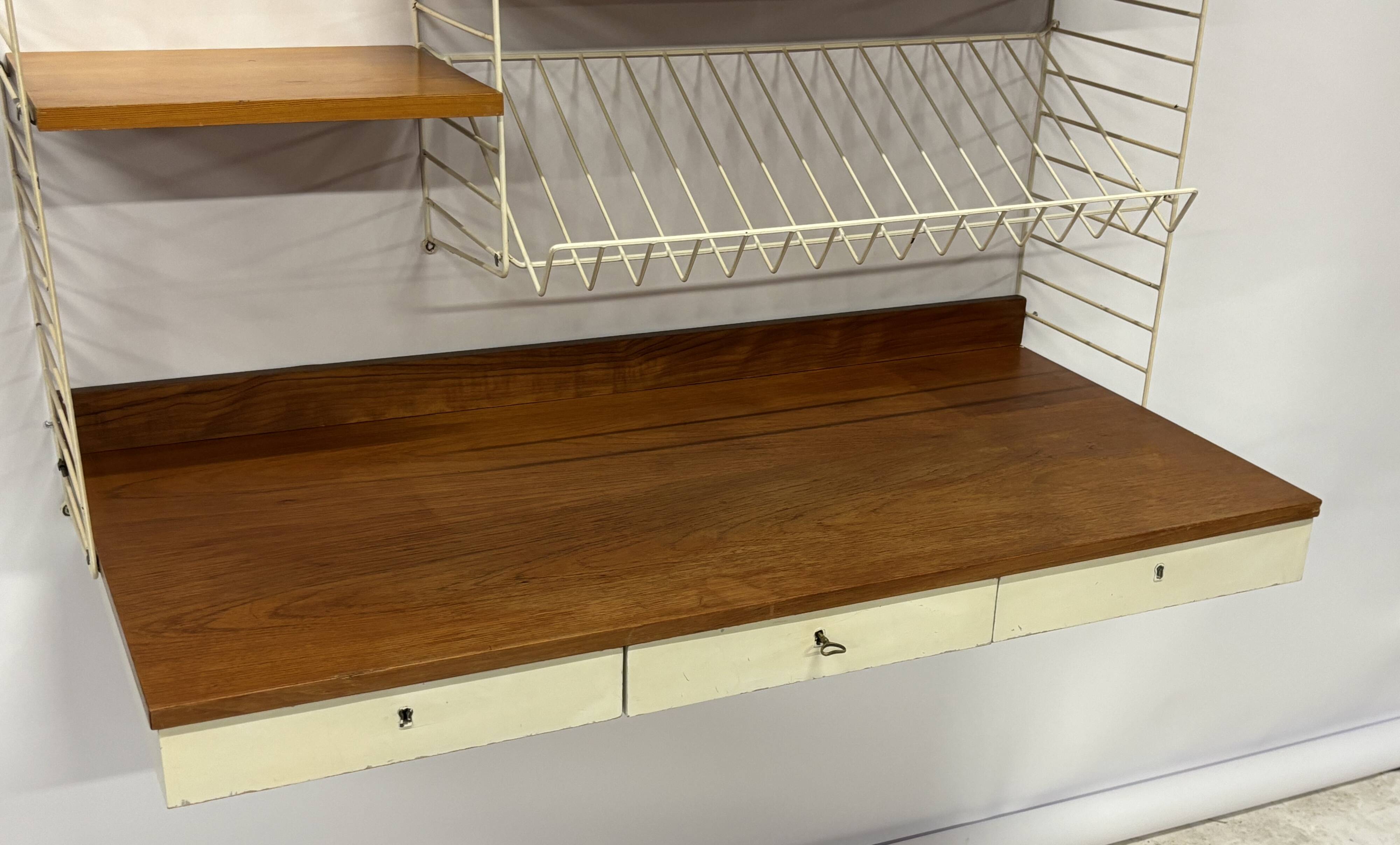 Système mural à cordes Nisse Strinning vintage 1960