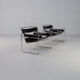 Marcel Breuer “wassily’ B3 chairs black leather for Gavina set/2