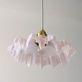 Pink draped glass pendant lamp