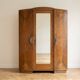 Antique Art Deco wardrobe in wood with mirror