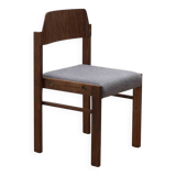 Scandinavian style ebony chair upholstered in gray