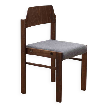 Scandinavian style ebony chair upholstered in gray