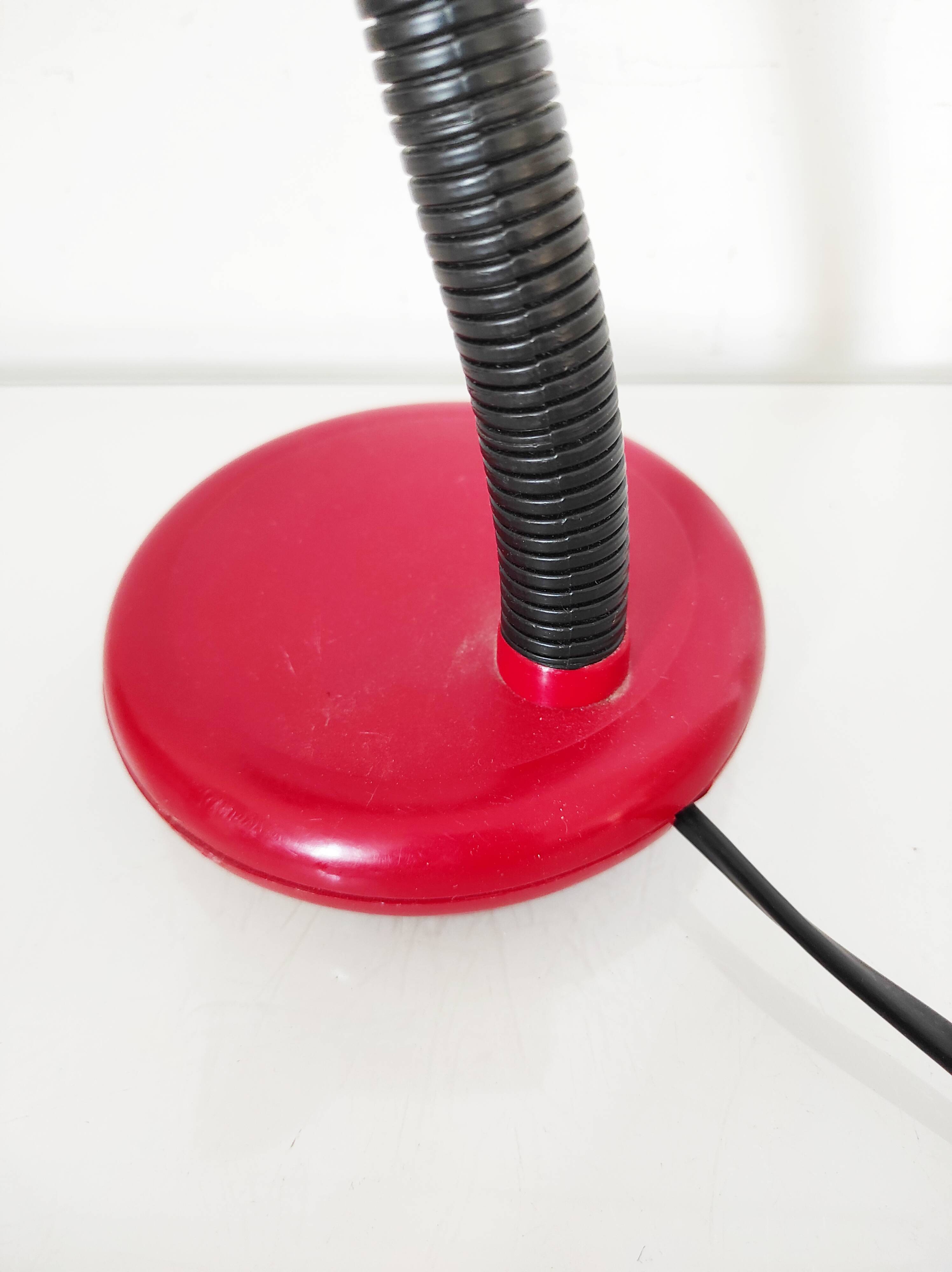Red vintage lamp, 30.5 cm high