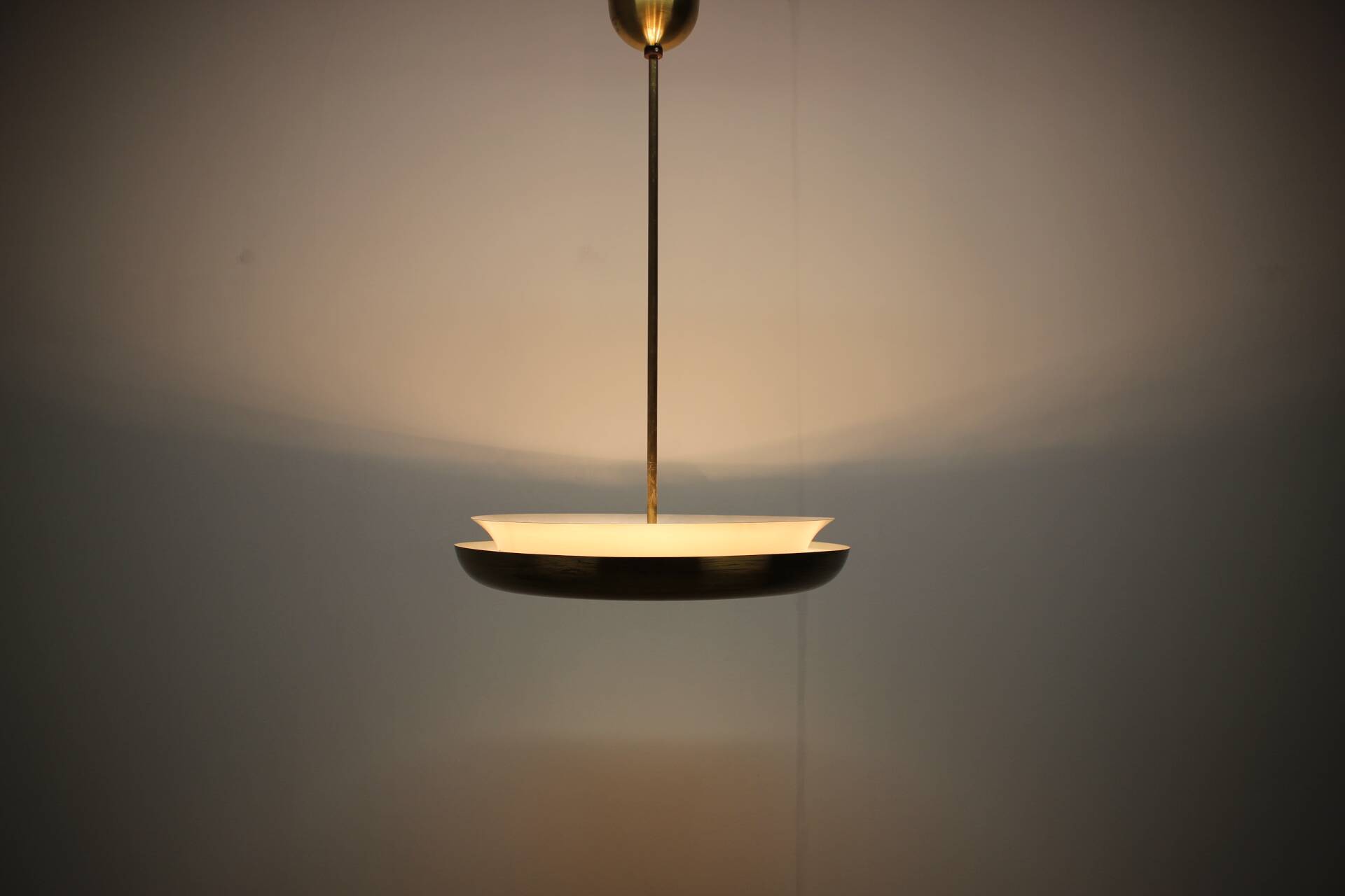 Art Deco UFO chandelier by Josef Hůrka for Napako, 1930s