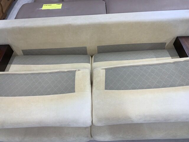 Design sofa 3 places in microfiber and wood