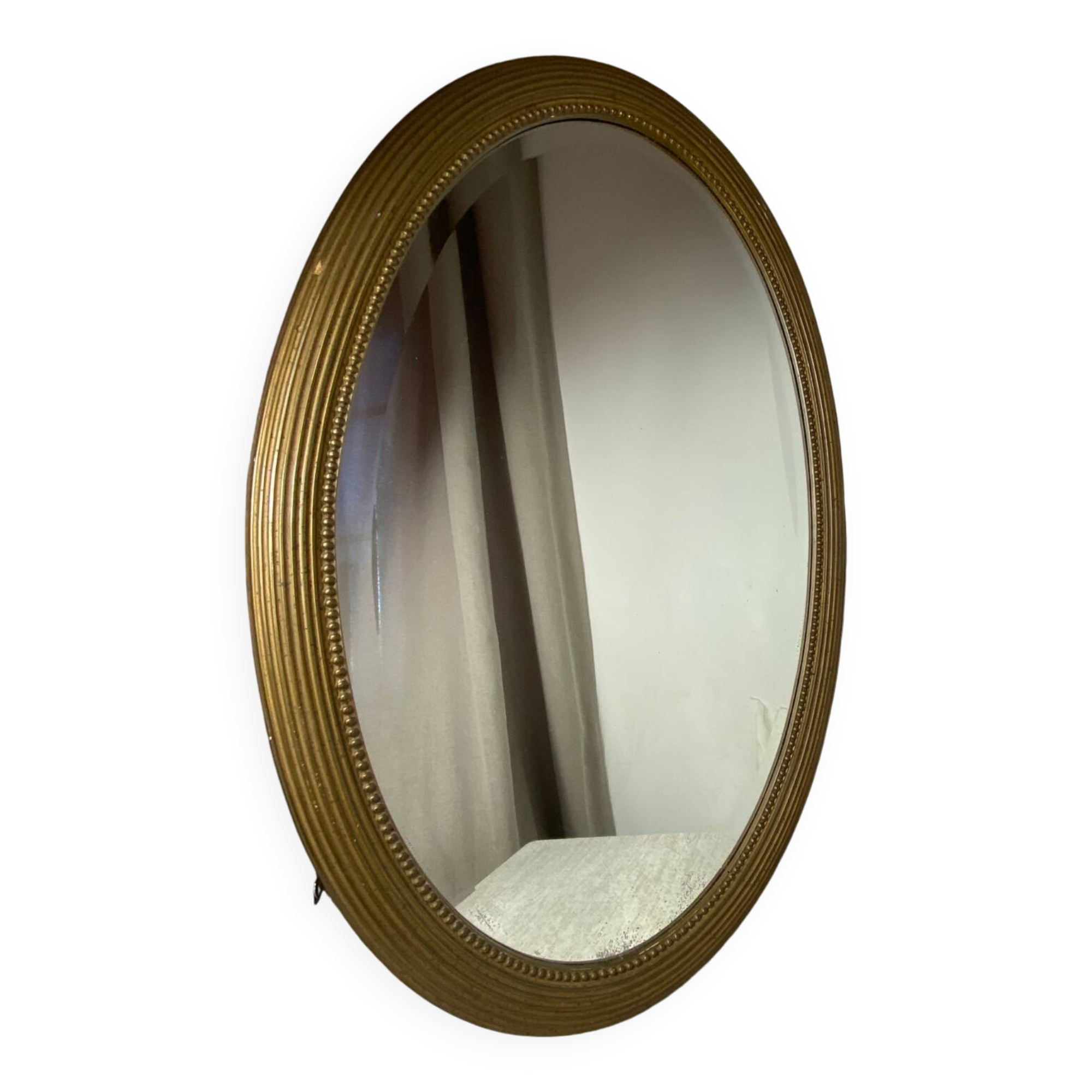 Miroir ovale ancien en bois