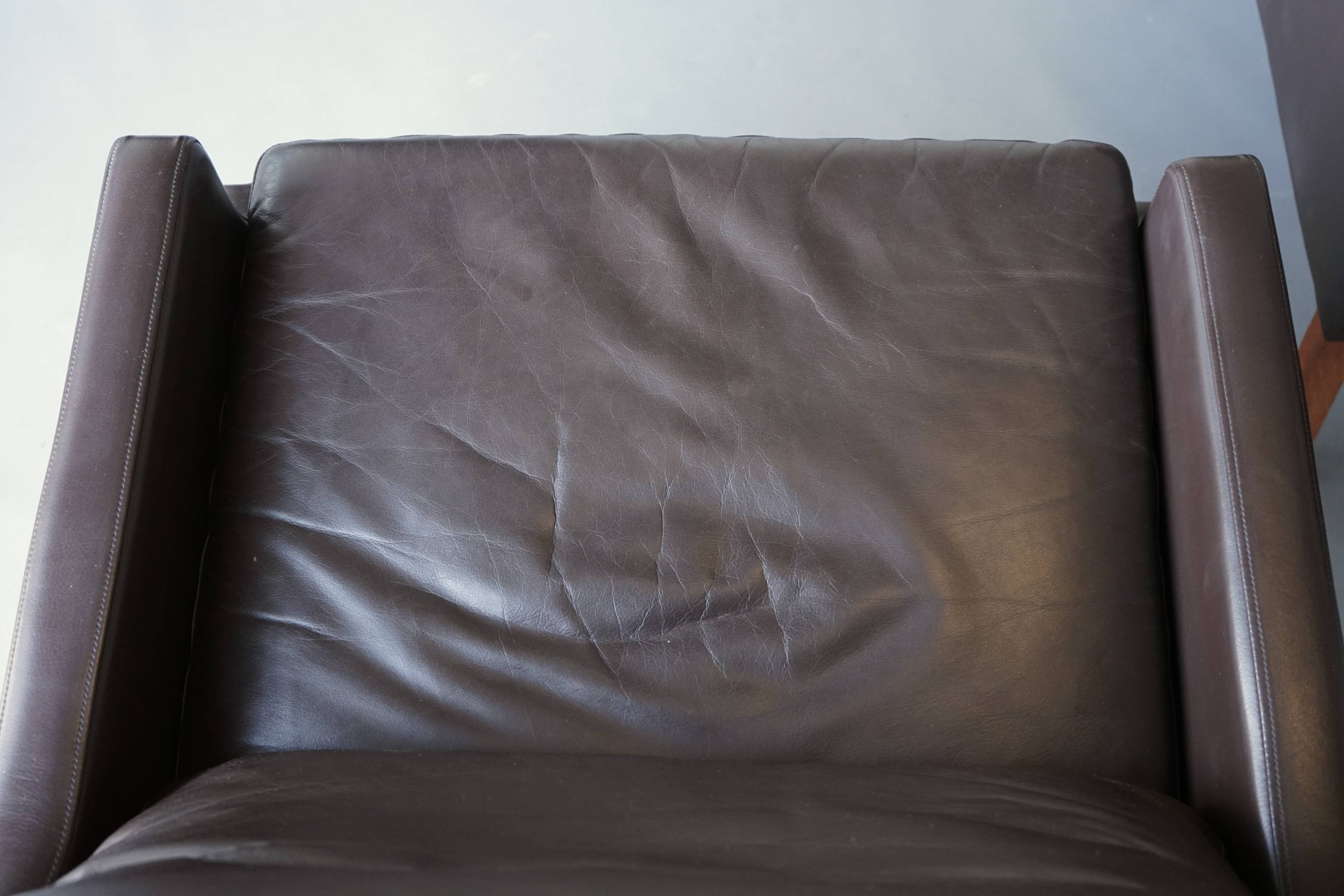 x2 Danish Armchairs in Leather by Georg Thams, Denmark 1960s