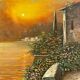 Mediterranean sunset oil on canvas signed