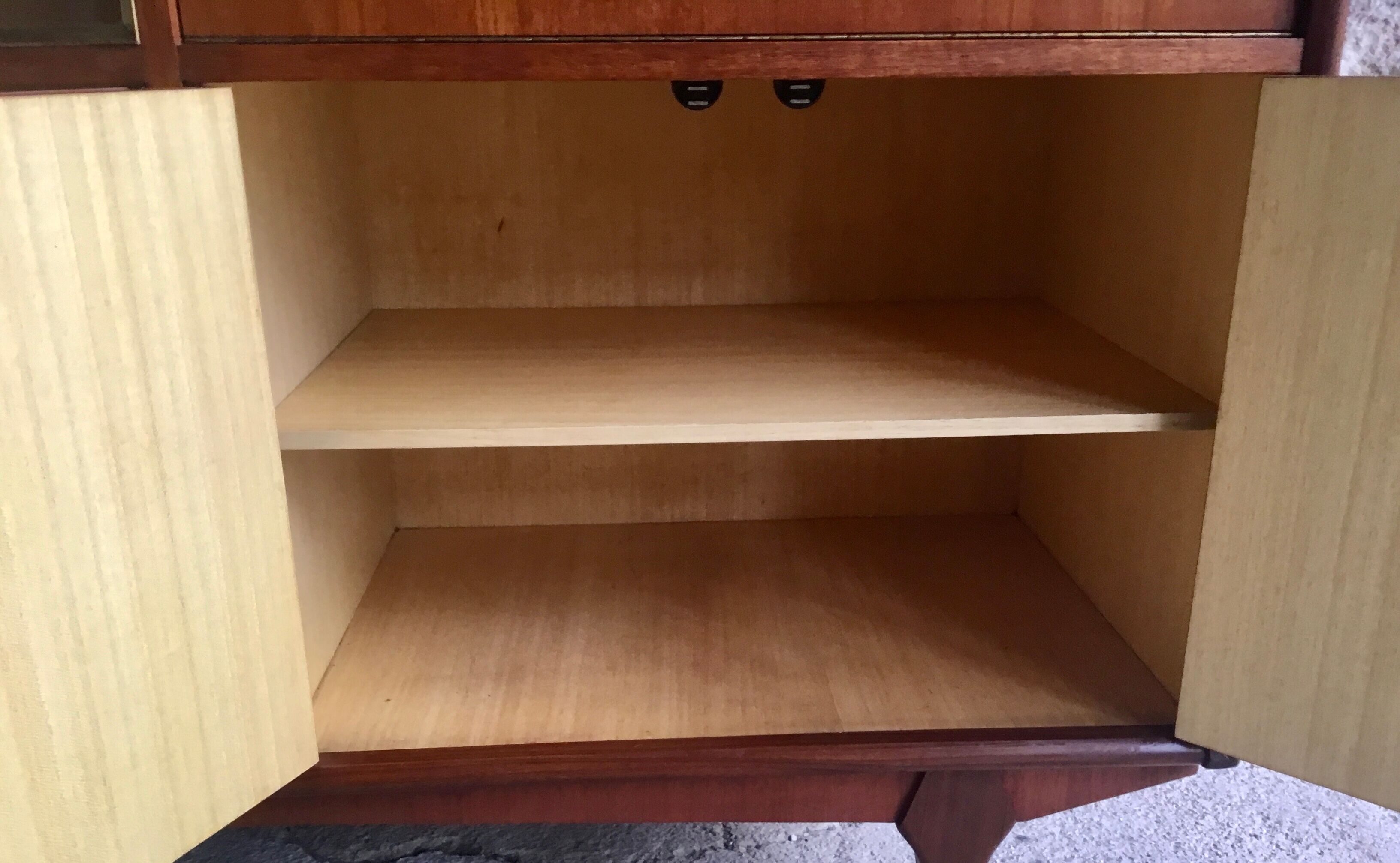 Scandinavian teak buffet with showcase and secretary - 1960