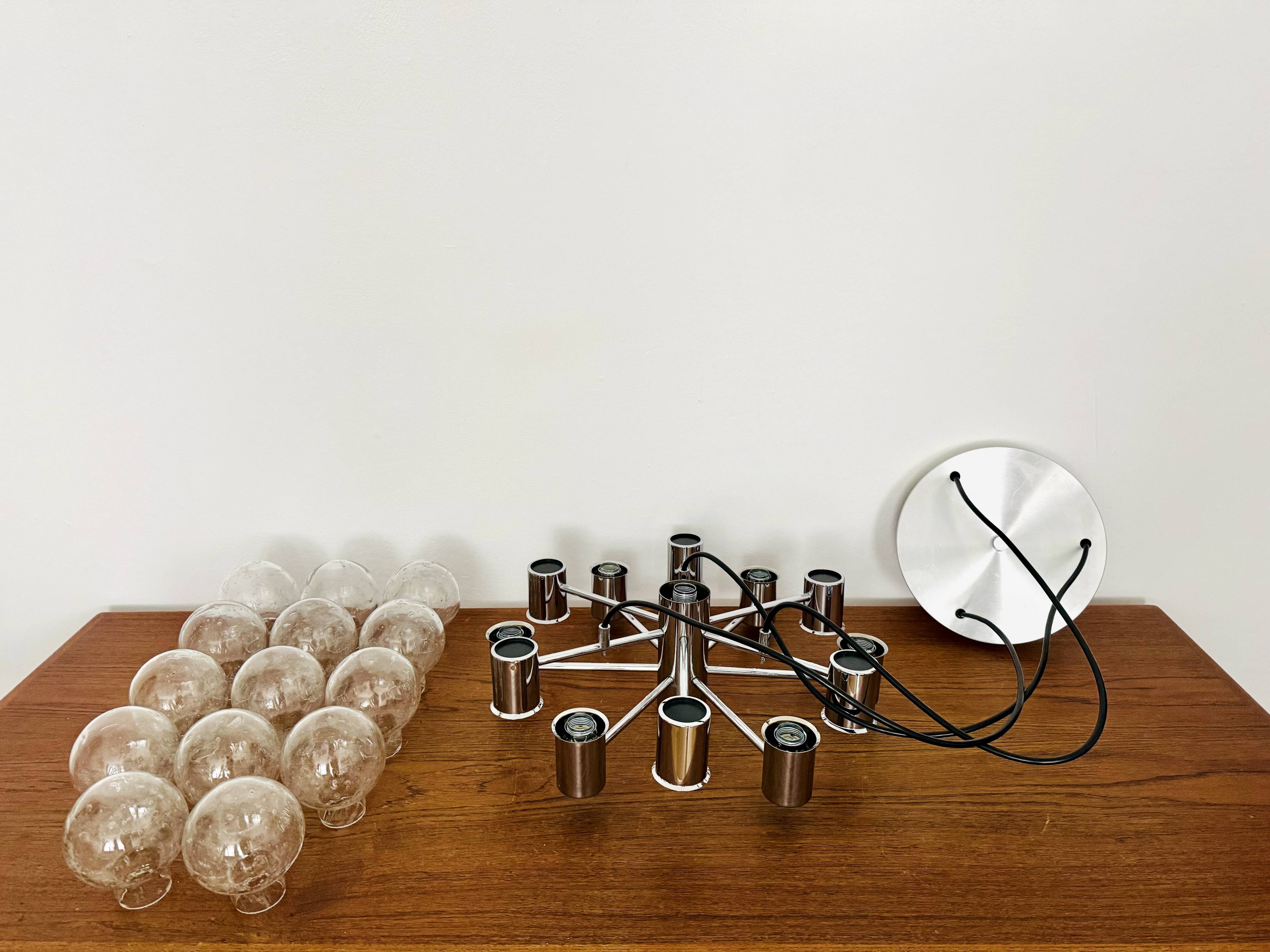 Chromed 1970s Sputnik Chandelier by Doria
