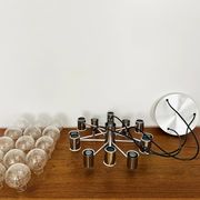 Lustre Spoutnik chromé par Doria, années 1970