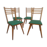 Suite de 4 chaises des années 50