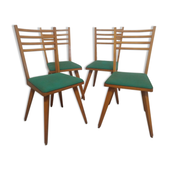 Suite de 4 chaises des années 50