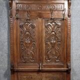 Renaissance style coat rack in carved walnut, 19th century