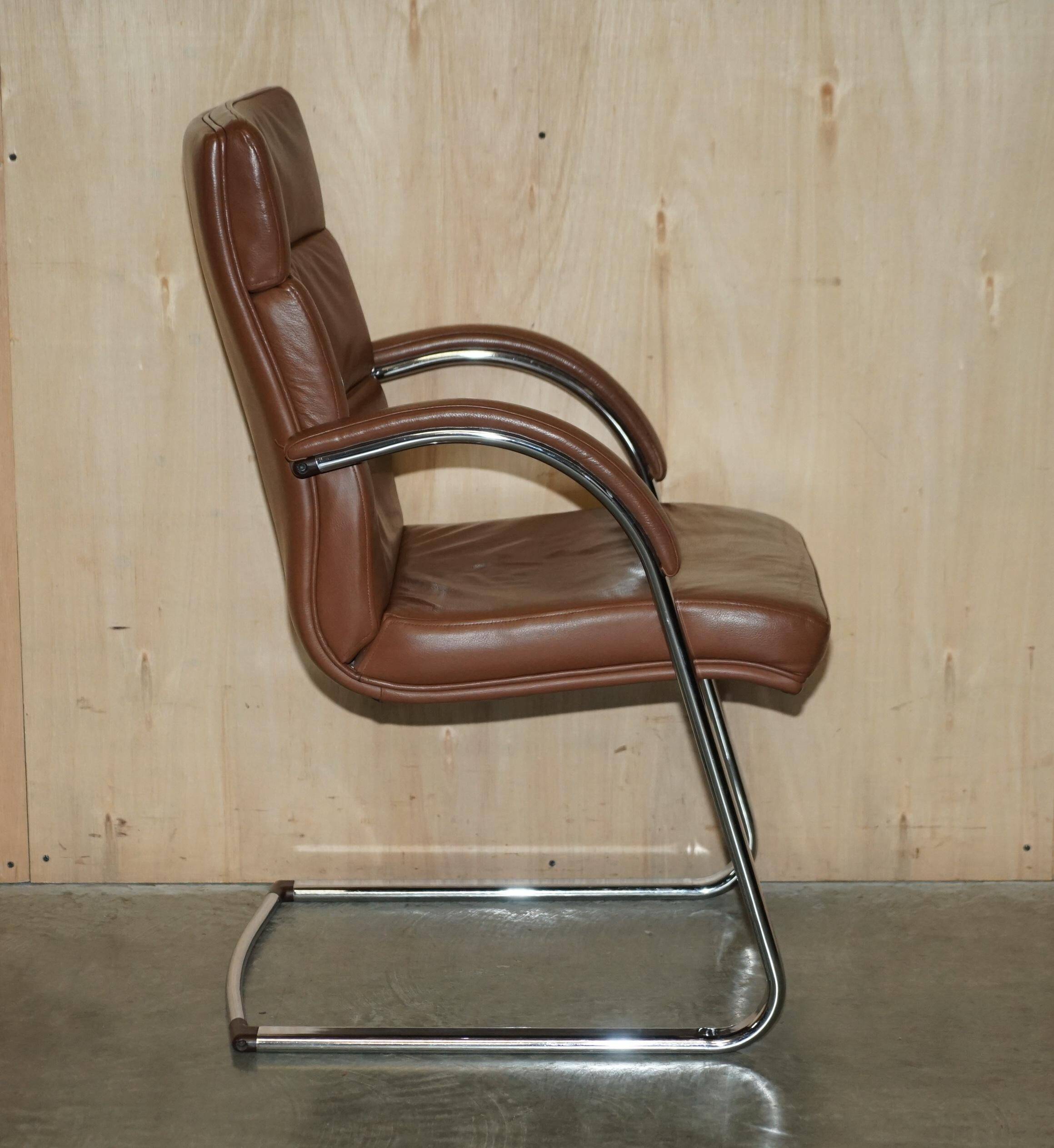 Fauteuil de bureau William Hands Orion en cuir, style Mid-Century Modern
