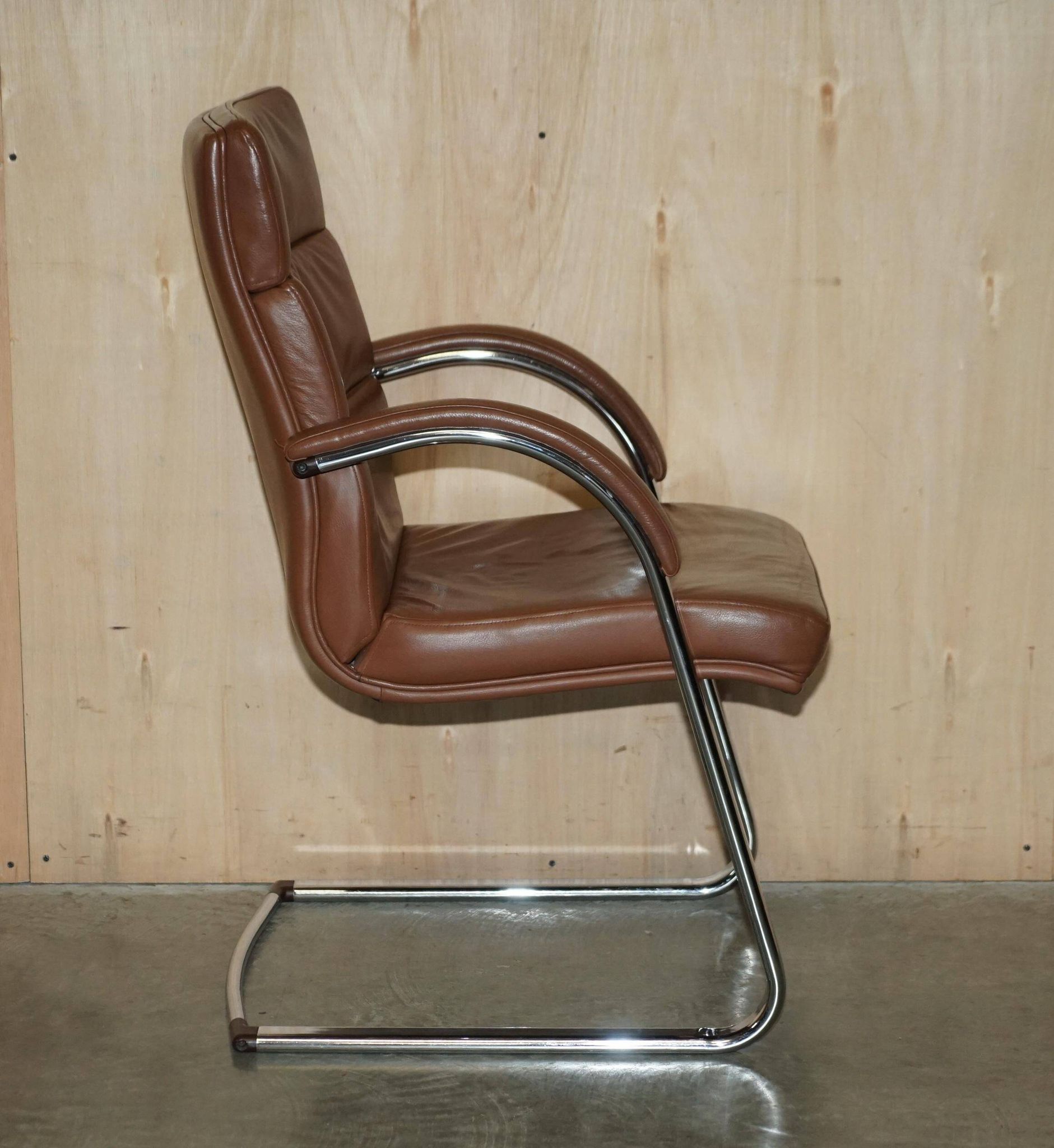 Fauteuil de bureau William Hands Orion en cuir, style Mid-Century Modern