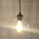 Vintage glass bell pendant light - late 20th century