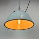 Industrial grey enamel factory lamp with cast iron top, 1960s