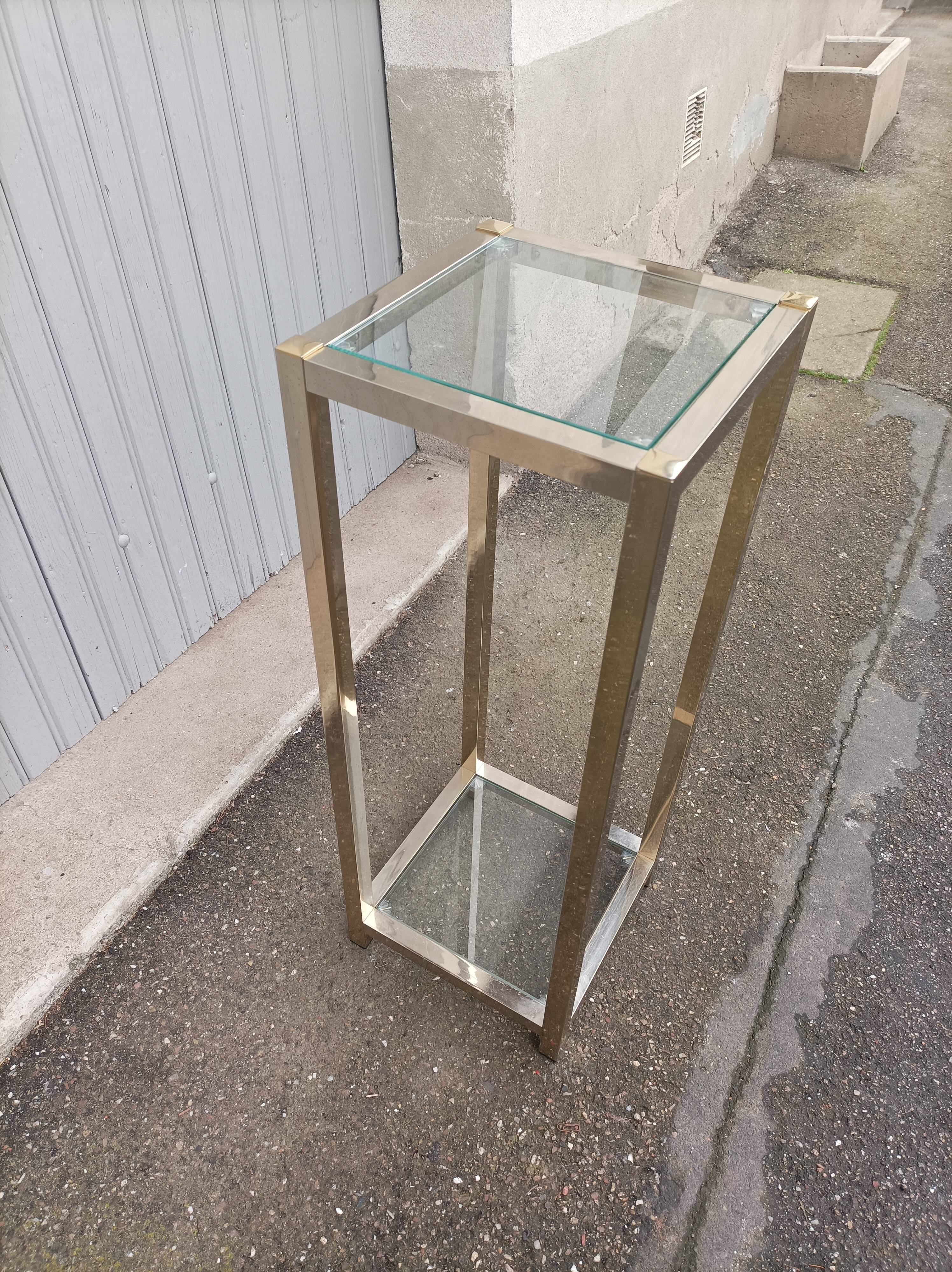 Vintage metal and glass column