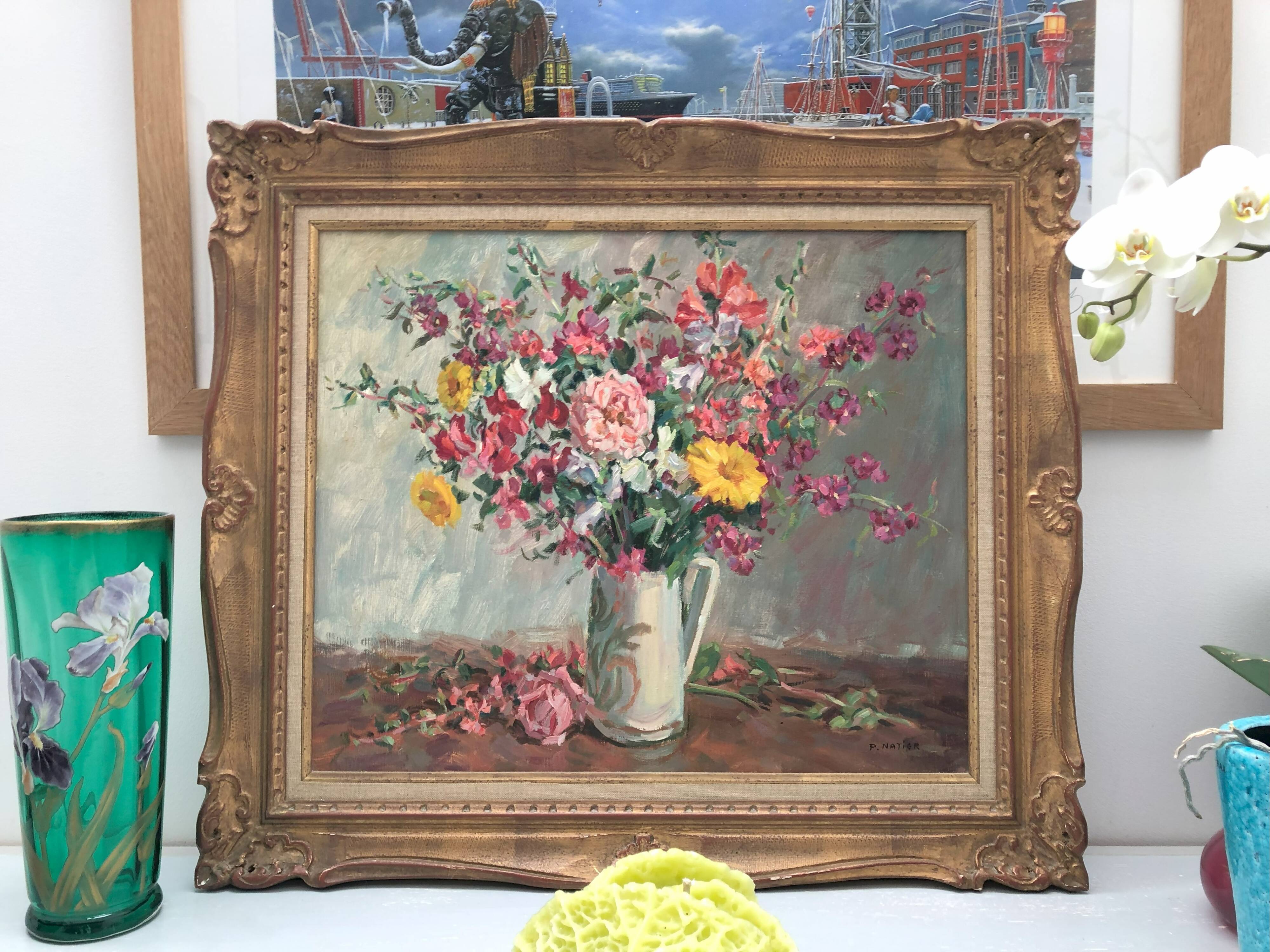 Still life bouquet of flowers oil painting