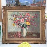Still life bouquet of flowers oil painting