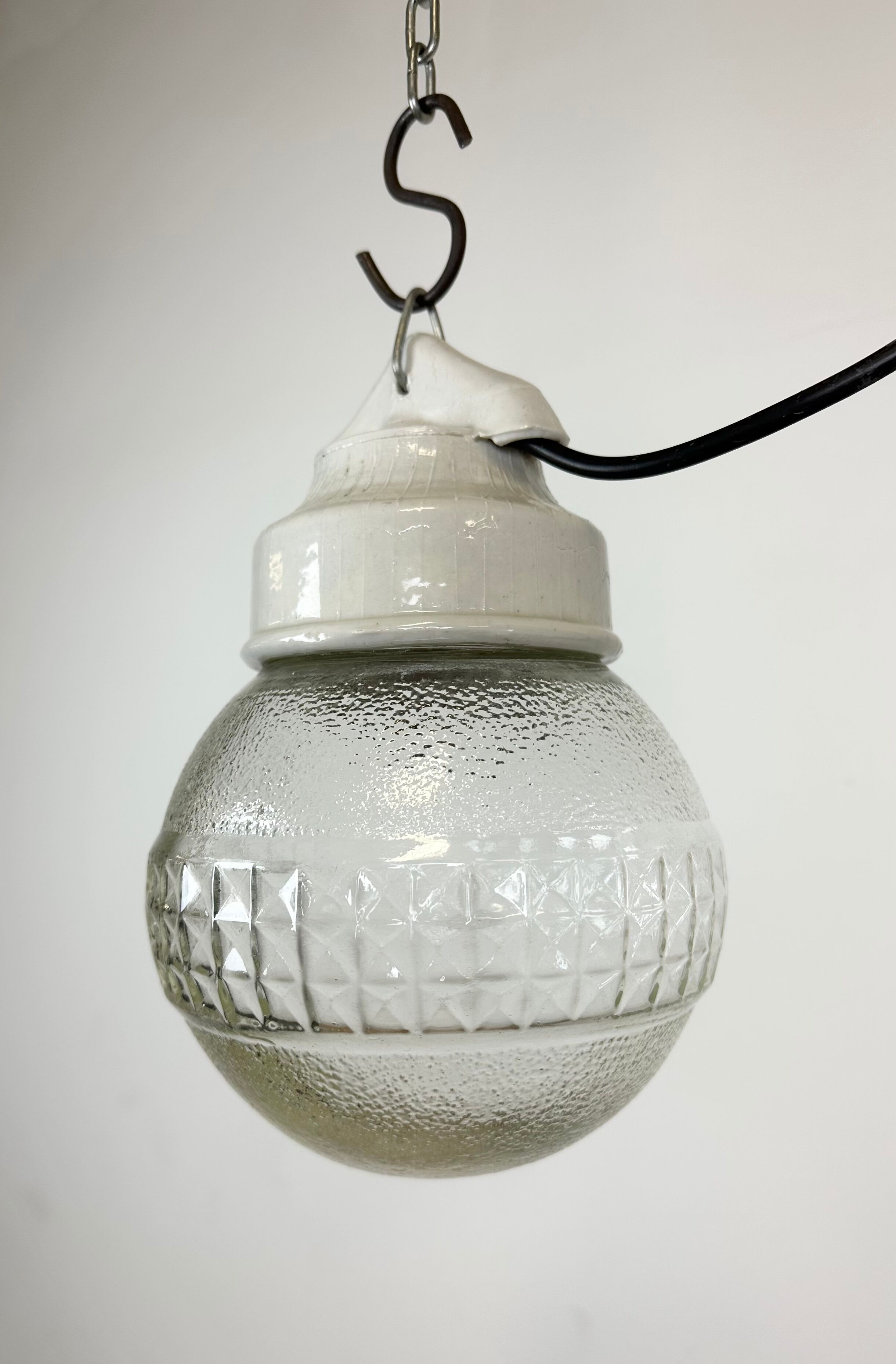 Vintage porcelain pendant light 1970s