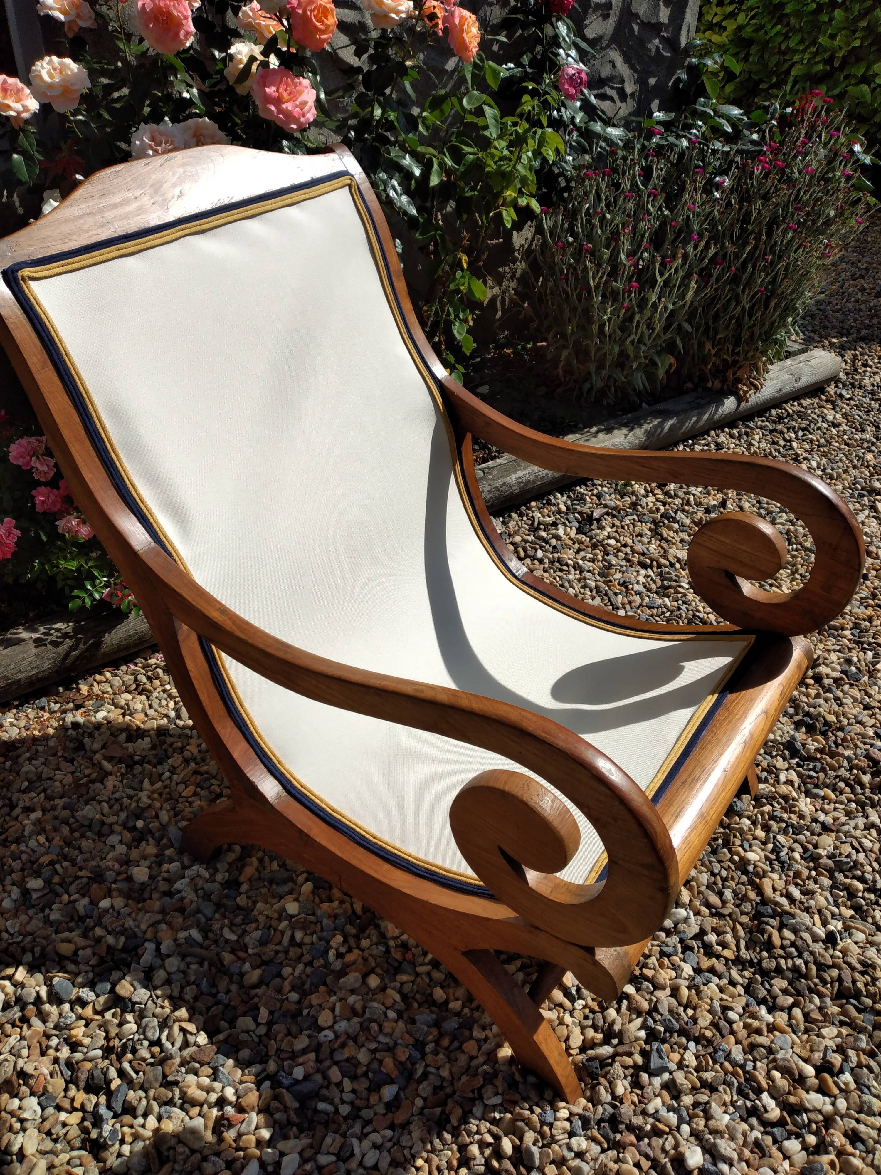 Colonial teak armchair