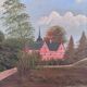 Vintage original landscape oil painting, signed countryside art, c. 1930