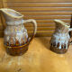 Pair of Barrel-Shaped Pitchers REVOL Flamed Ceramic 1/4 Litre Vintage