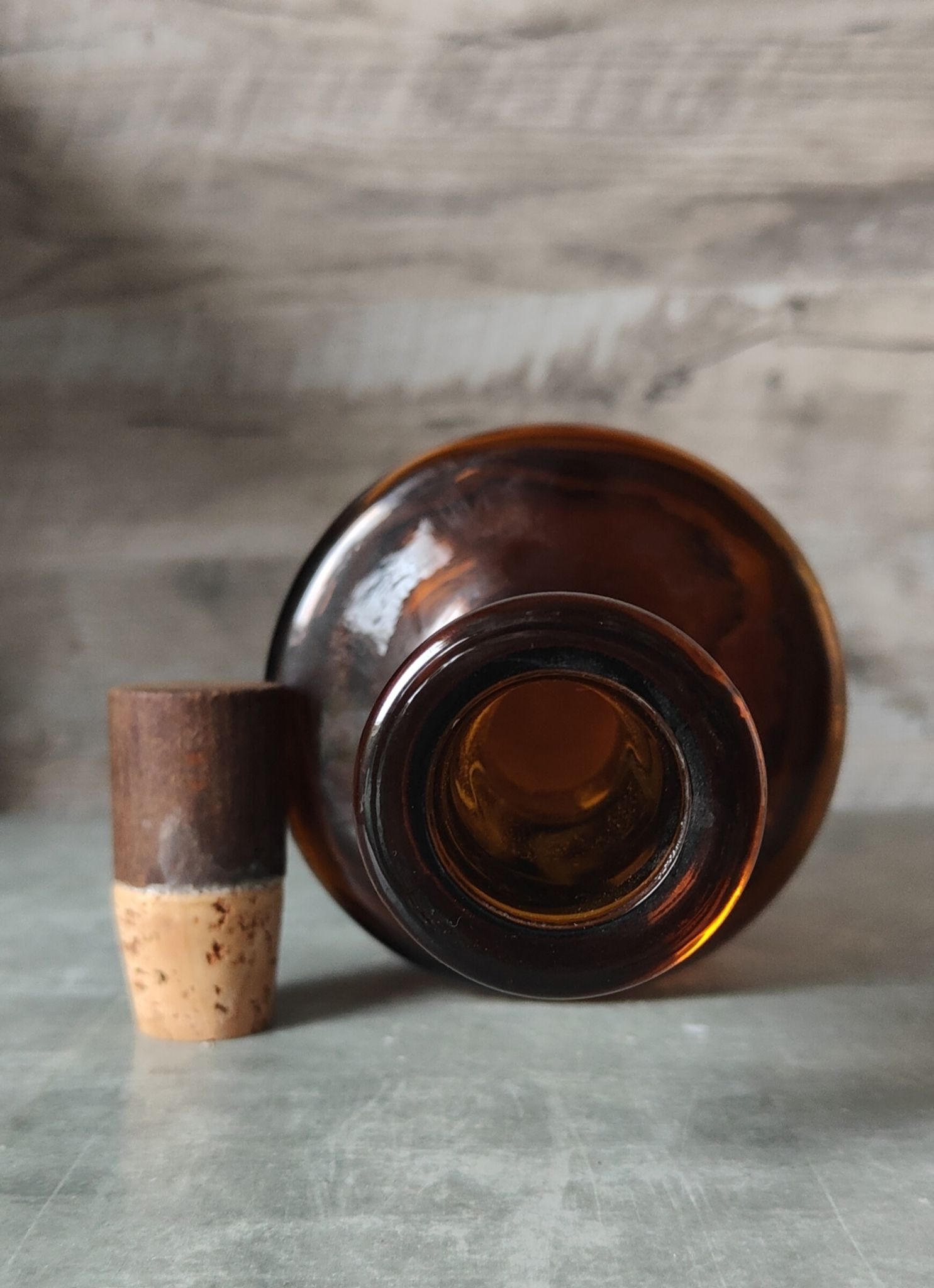 Bouteille verre ambré