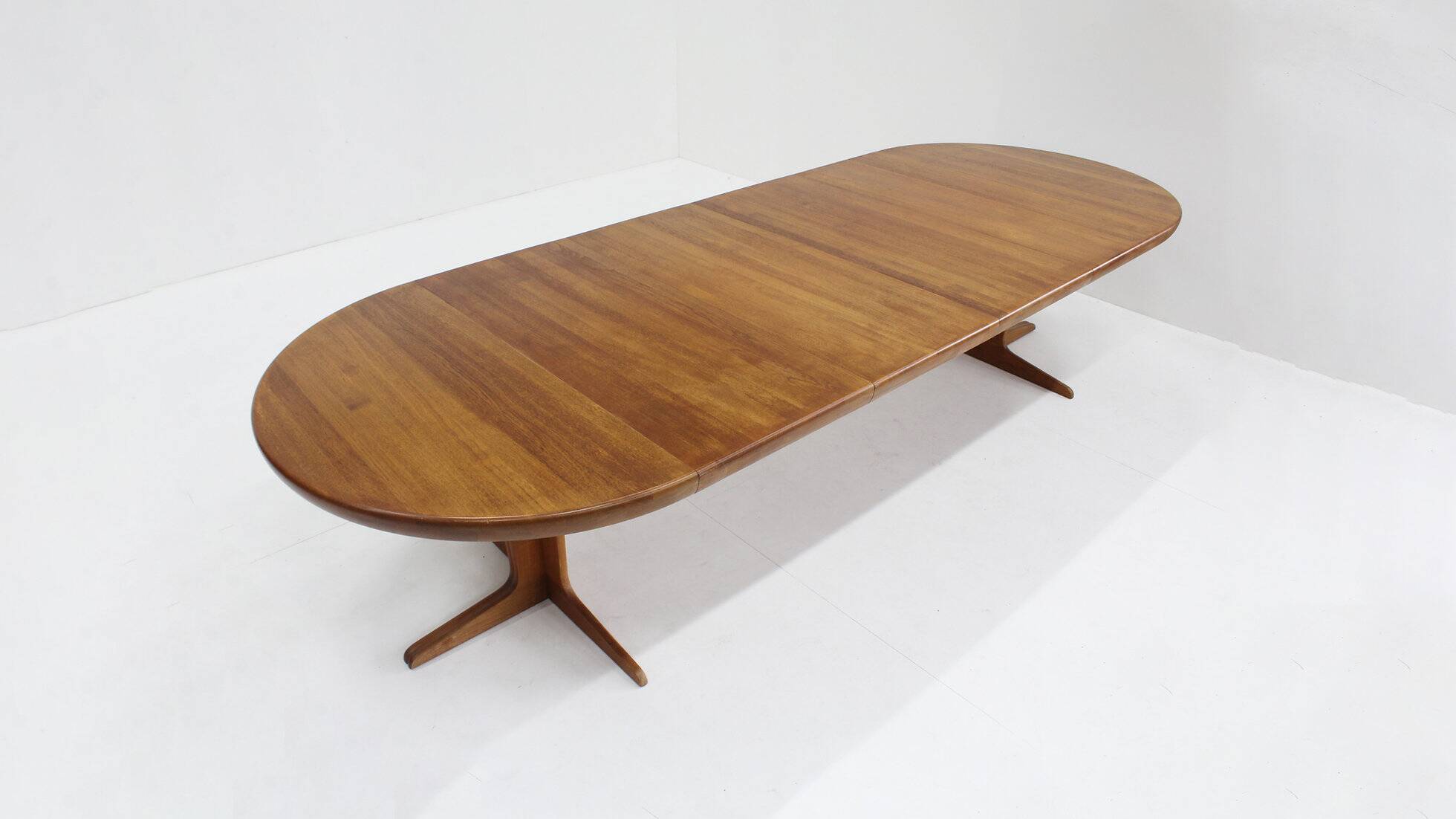 Vintage Danish large round extendable dining table 1960s XL