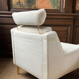 Paire de fauteuils et repose pied