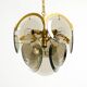 60s large brass ceiling chandelier with large round glass plates