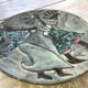 Musicians ceramic dish, signed