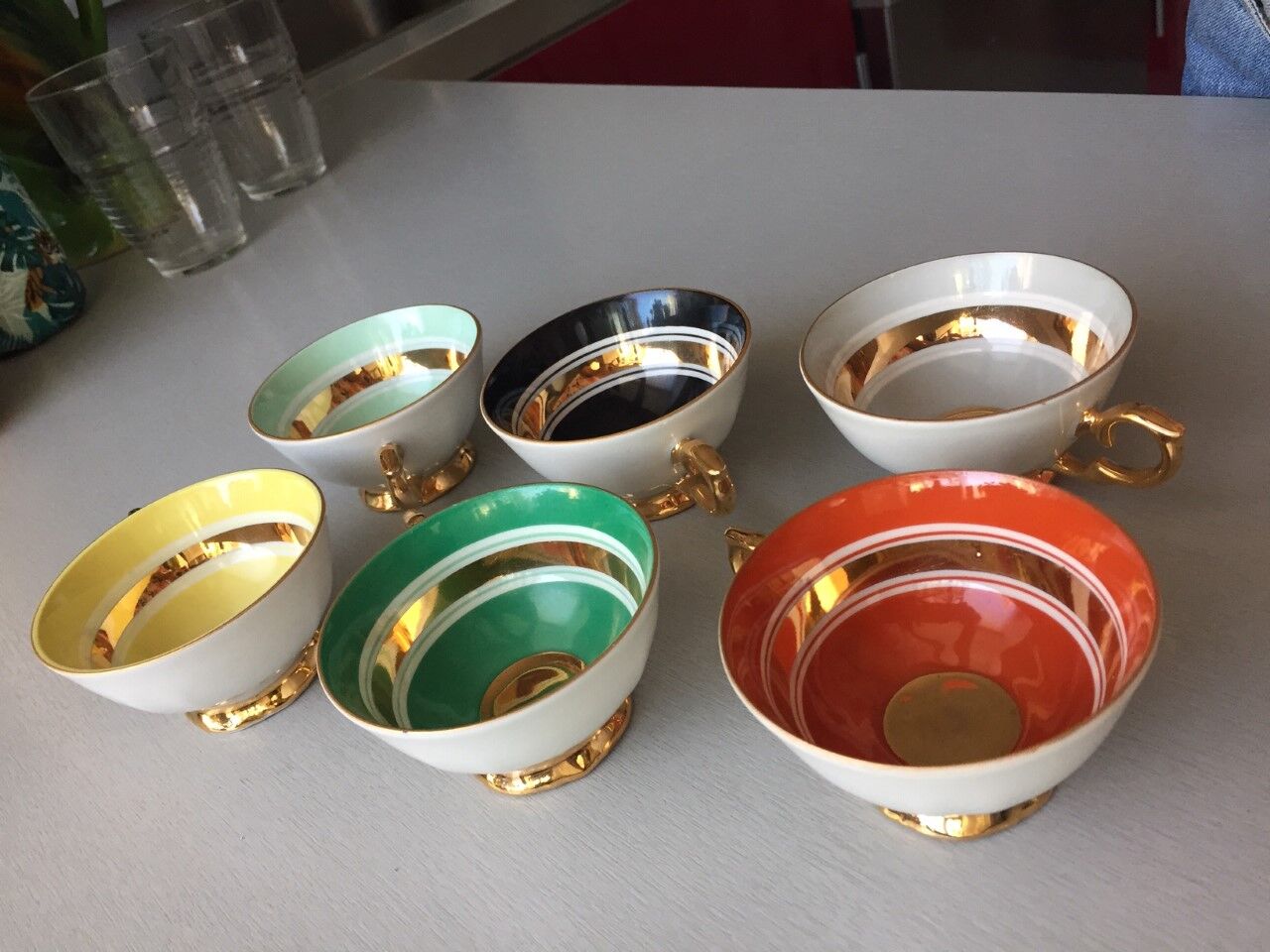 6 vintage coffee cups 50 60