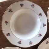 Set of 4 hollow plates Digoin & Sarreguemines pattern small flowers