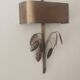 Vintage wall light Maison Charles – Brass leaves 1970s