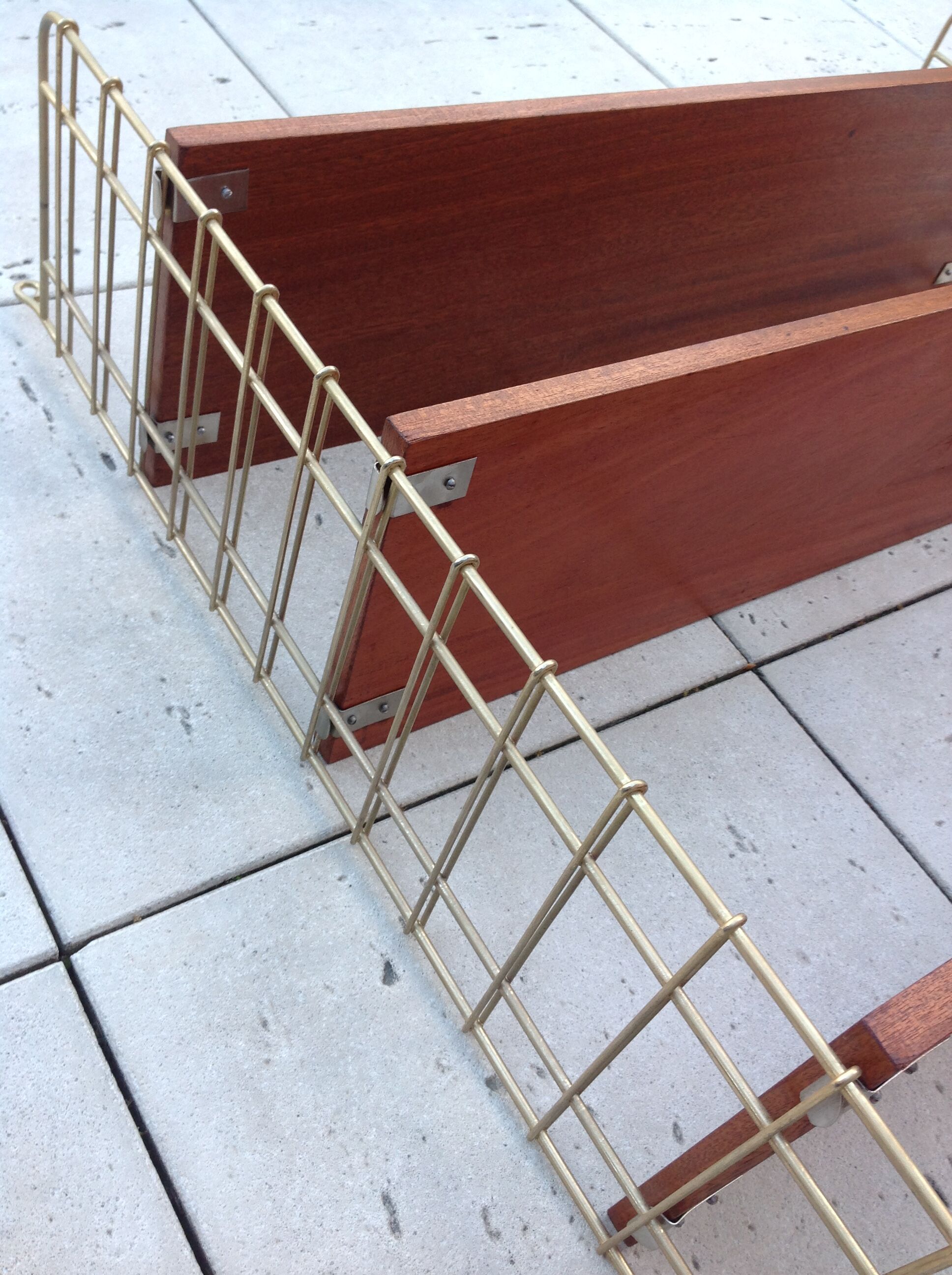 String shelf with 3 trays, vintage 60/70