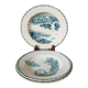 Set of 3 mismatched Iron Earth soup plates L&G Buffon model 19th century