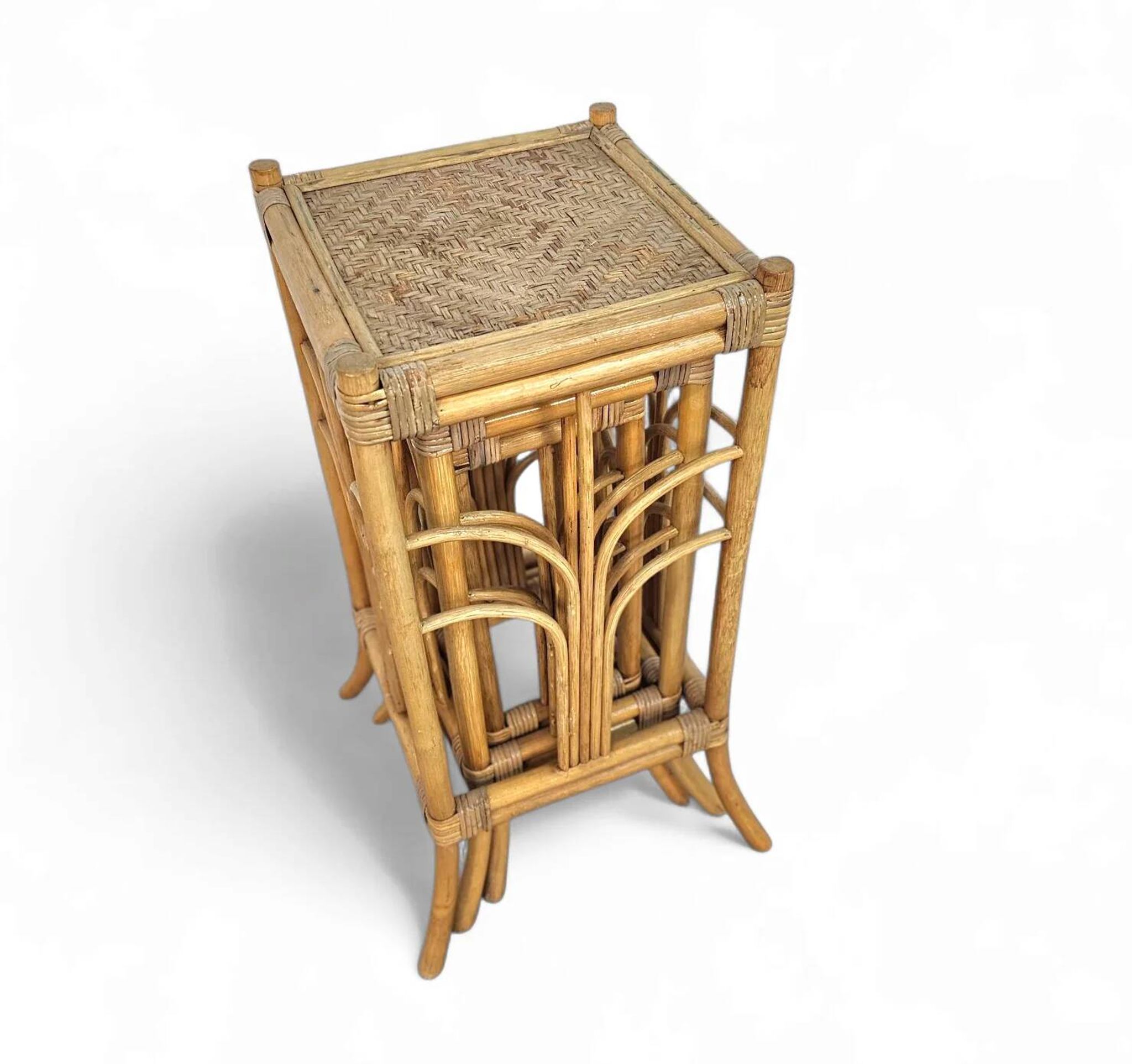 Nesting set bamboo plant stands 1970s