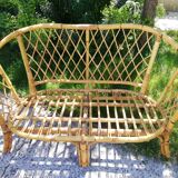 Rattan bench and chair