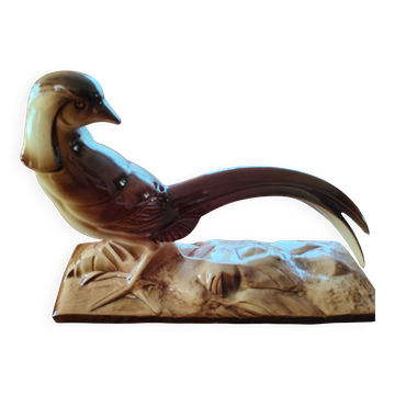 Sculpture Faisan Royal Art Déco en céramique – Charles Lemanceau / Saint-Cl