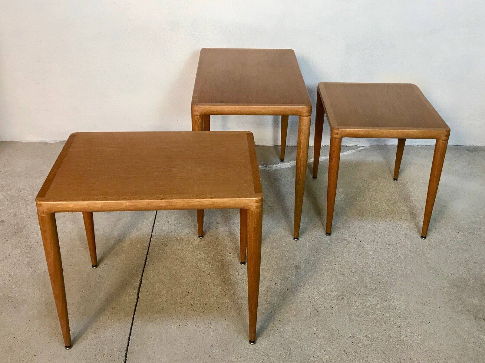 Nest of Tables in Oak Wood, Denmark 1960s, Set of 3