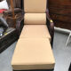 Rattan armchair and footrest