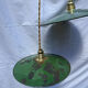 Old suspension pair in green and white enamelled sheet metal.